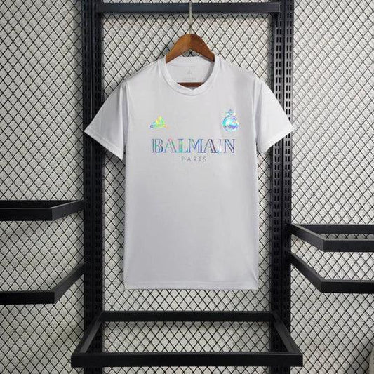 Maillot Real Madrid foot Balmain blanc 2023 2024